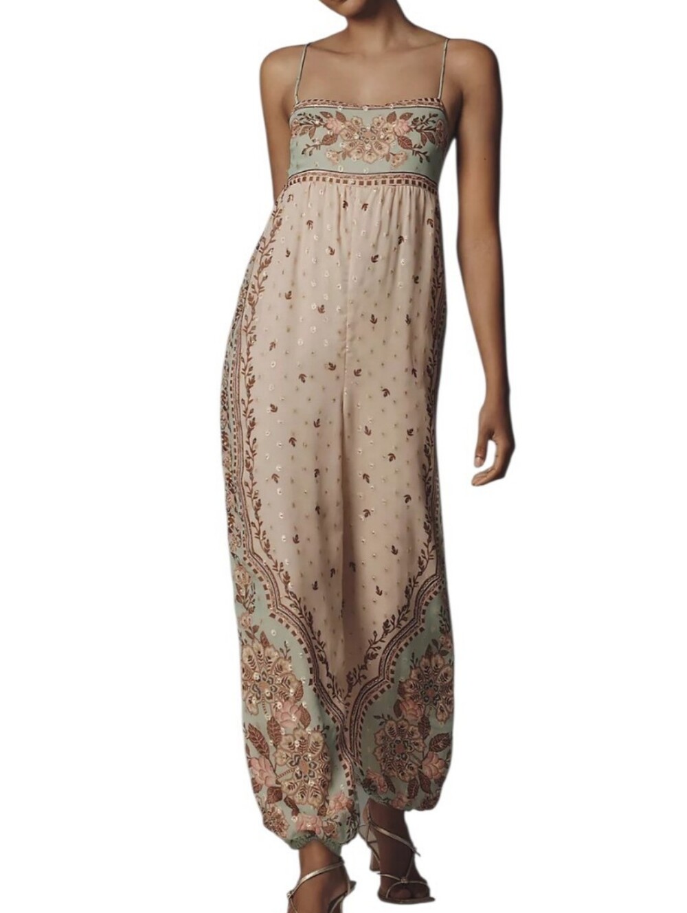 NWT Farm Rio X Anthropologie Bubble Sleeveless Bubble Fairycore Jumpsuit